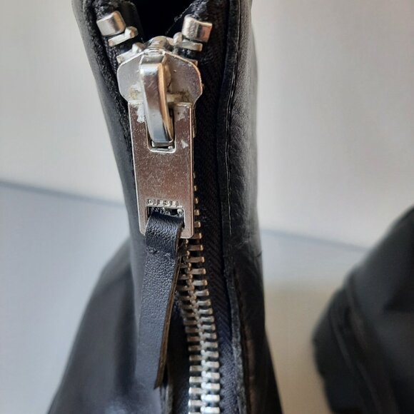 DIESEL - Black Front-zip Ankle Boots - H-Vaiont-Chz - Men's 9 US - Picture 9 of 16